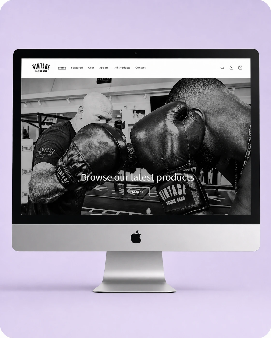 Vintage Boxing Gear Shopify Sportswear Ecommerce Website website project